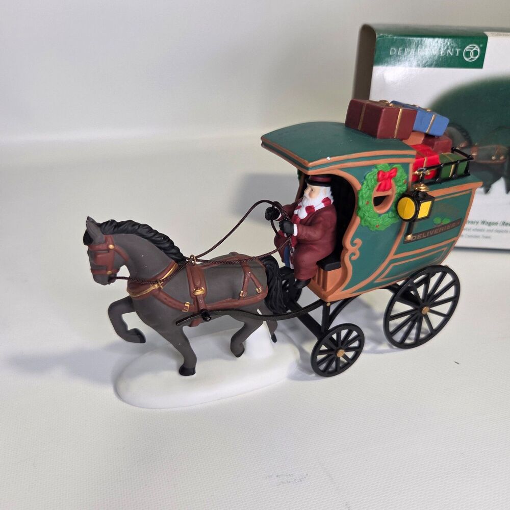 Department 56 The Fezziwig Delivery Wagon Christmas Horse Drawn Sleigh Revisited